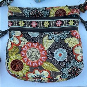 Vera Bradley Floral Crossbody Bag in Orange and Brown